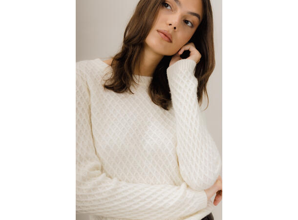 Ethel Sweater Cream M Merino cable sweater 