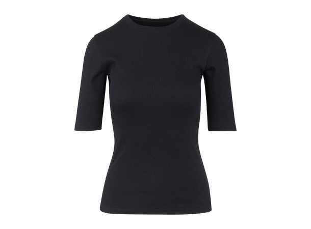 Gaia Top Black L Rib SS Tee 