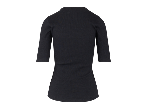 Gaia Top Black L Rib SS Tee 