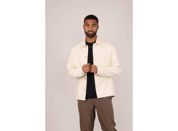 Isku Overshirt Cream M Cotton flannel overshirt 