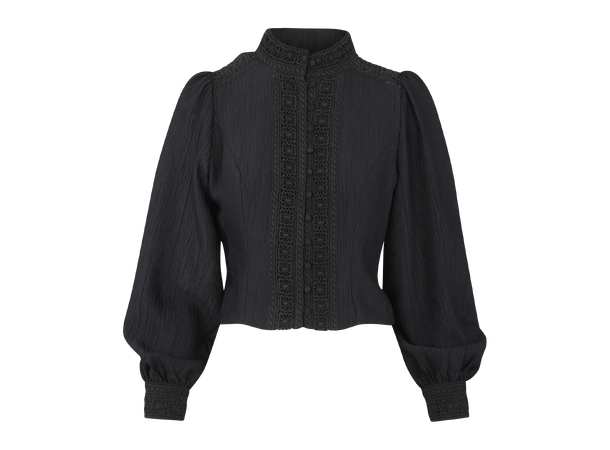 Josefine LS Blouse Black XL Lace blouse 