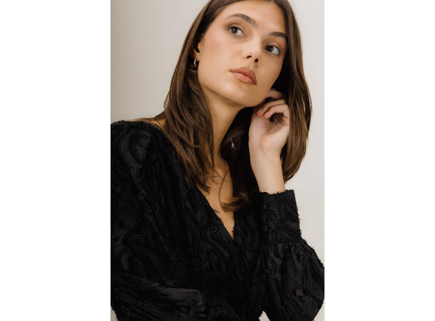 Kaylee Dress Black S Short jacquard dress 