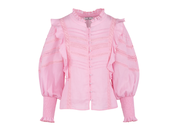 Kristy Blouse Sachet Pink M Cotton blouse with lace trim 