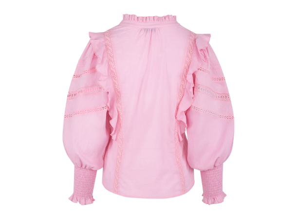 Kristy Blouse Sachet Pink M Cotton blouse with lace trim 