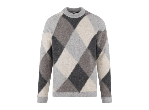 Lord Sweater Grey multi L Argyle teddy sweater 