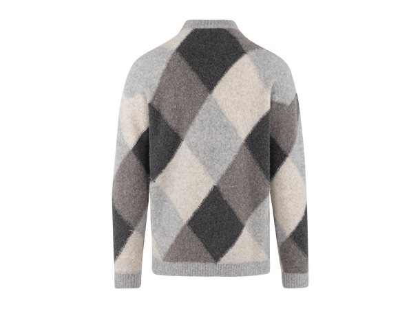 Lord Sweater Grey multi L Argyle teddy sweater 