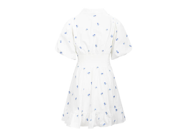 Makayla Dress Blue M Embroidery poplin dress 
