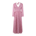 Milena Dress Pink AOP L V-neck open back maxi dress