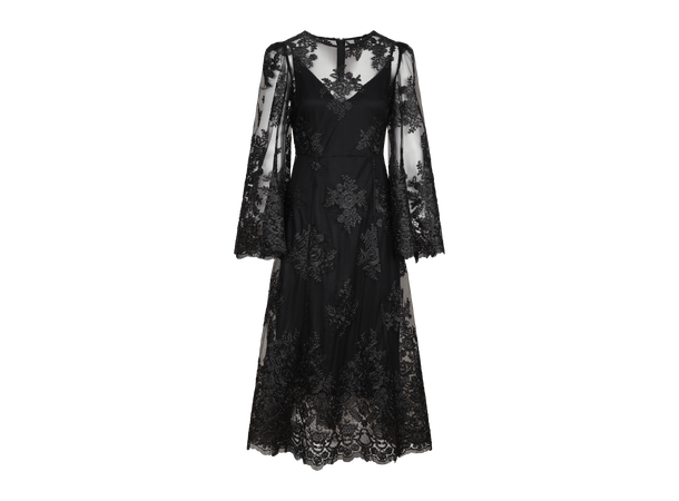 Minerva Dress Black S Lace embroidery maxi dress 