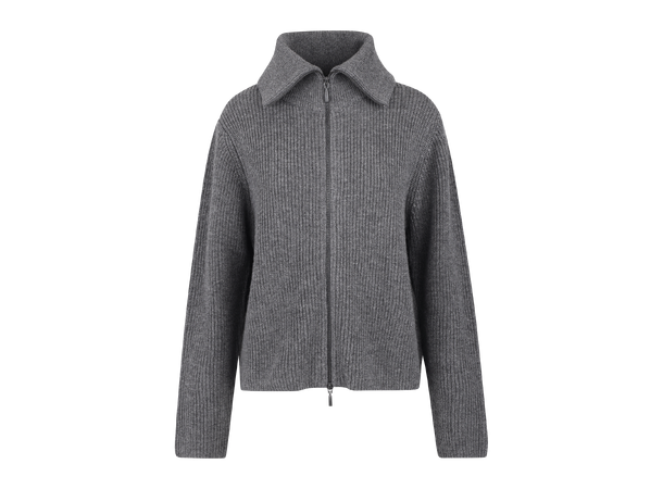 Norma Cardigan Dark grey S Wool zip cardigan 