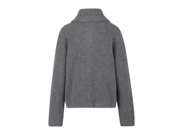 Norma Cardigan Dark grey S Wool zip cardigan 