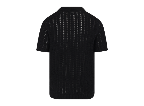 Perez Pique Black M Heavy knit pointelle pique 
