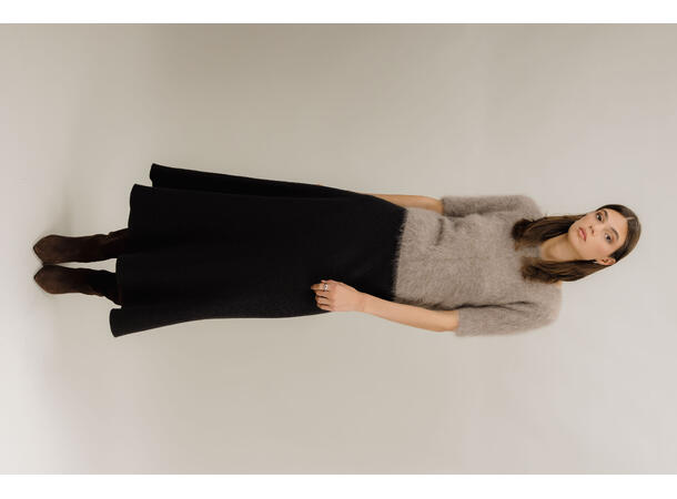 Sally Skirt Dark Brown S Long knit skirt 