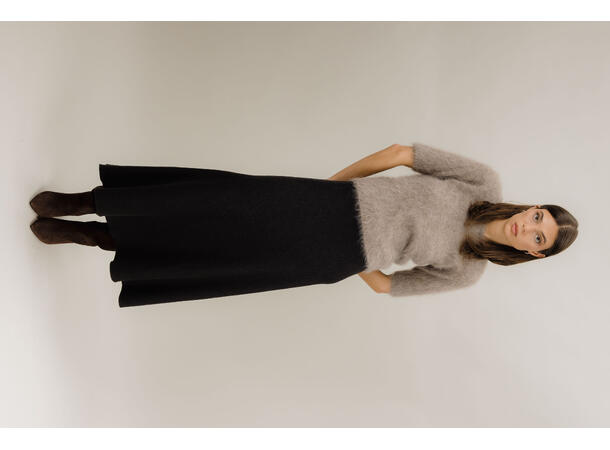 Sally Skirt Dark Brown S Long knit skirt 