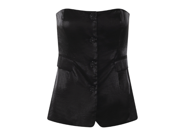 Thalia Corset Top Black S Waistcoat corset top 