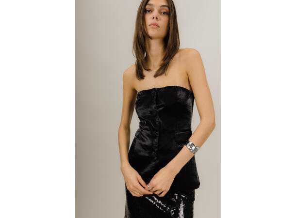 Thalia Corset Top Black S Waistcoat corset top 