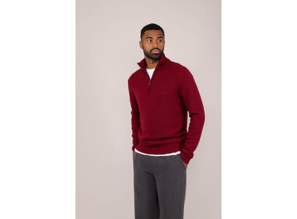 Tommi Half-zip Wine L Lambswool half-zip sweater 