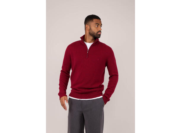 Tommi Half-zip Wine L Lambswool half-zip sweater 
