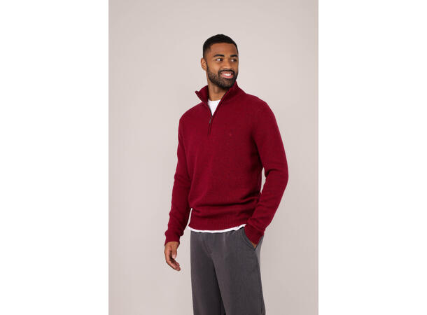 Tommi Half-zip Wine L Lambswool half-zip sweater 