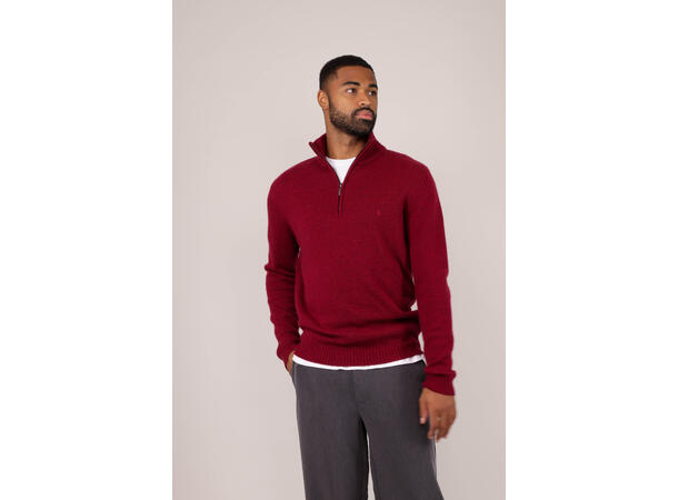 Tommi Half-zip Wine L Lambswool half-zip sweater 