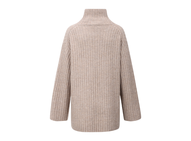 Vanya Sweater Light Sand S Rib knit t-neck 