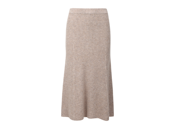 Zadie Skirt Light Sand S Alpaca rib knit skirt 