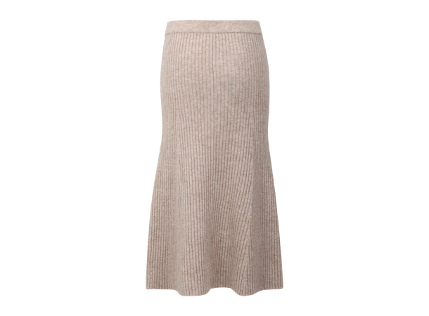 Zadie Skirt Light Sand S Alpaca rib knit skirt 