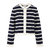 Valentine Cardigan Dark Navy M Striped cotton jacket 