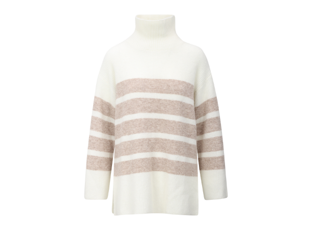Arla turtleneck Cream S Striped alpaca turtleneck 