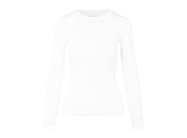 Bibi Top LS White S Organic LS rib top 