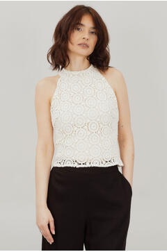 Bloom Top Crochet halter-neck