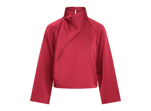 Cira Blouse Burgundy S Satin blouse with twist 