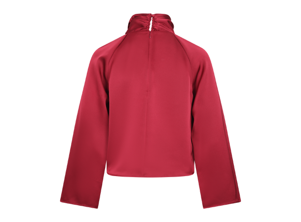 Cira Blouse Burgundy S Satin blouse with twist 