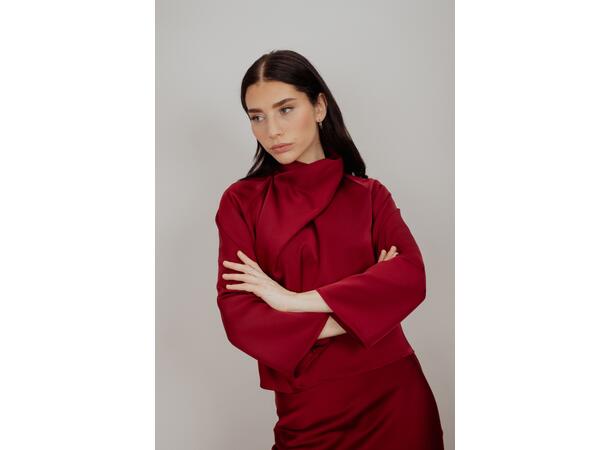 Cira Blouse Burgundy S Satin blouse with twist 