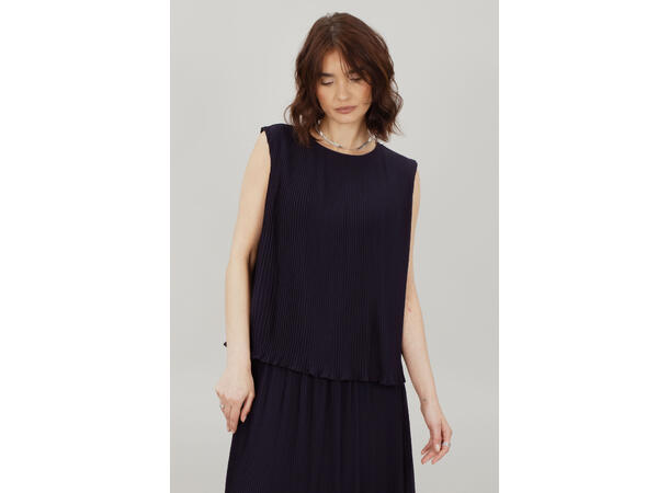 Elisa Top Dark Navy S Plissé top 