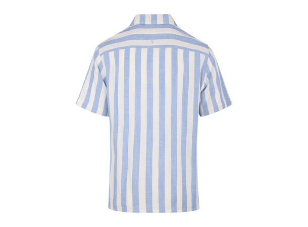 Folke SS Shirt Light Blue M Striped linen SS shirt 