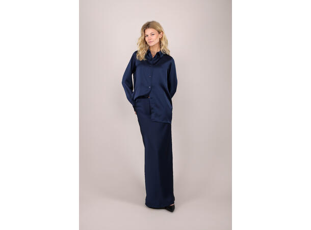 Gamma Skirt Dark Navy XS Maxi satin slip skirt 