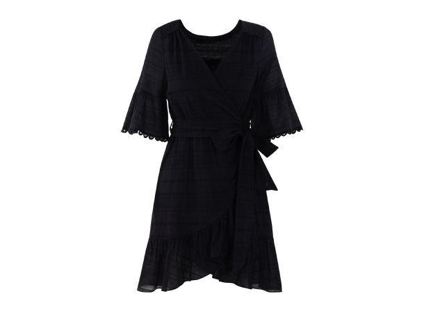 Hilke Dress Black M Cotton wrap  dress 