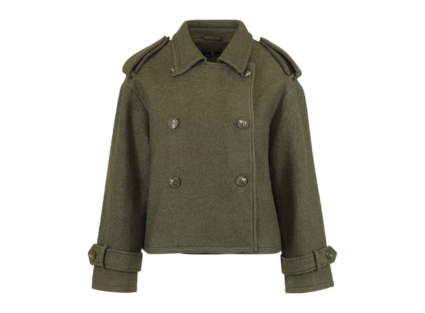 Hilly Jacket Olive M Short wool trench jacket 