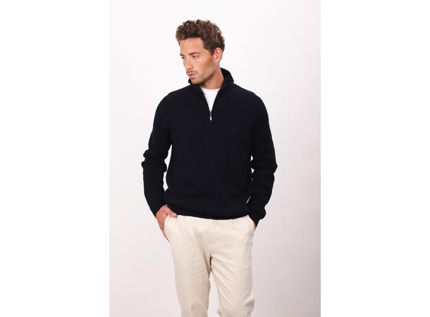 Jorge Half-zip Dark Navy XL Cotton knit half-zip 