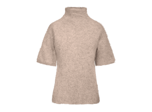 Leah SS Turtleneck Dark Sand XS Short sleeved alpaca turtleneck 