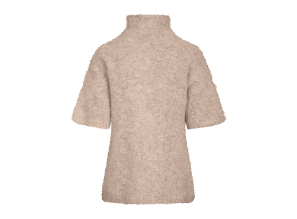 Leah SS Turtleneck Dark Sand XS Short sleeved alpaca turtleneck 