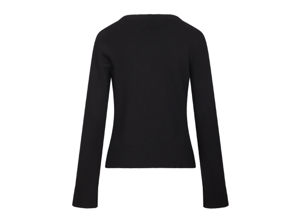 Lila Sweater Black S Viscose knit LS sweater 