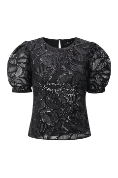 Maggie Top Embroidered top with puffed sleeves