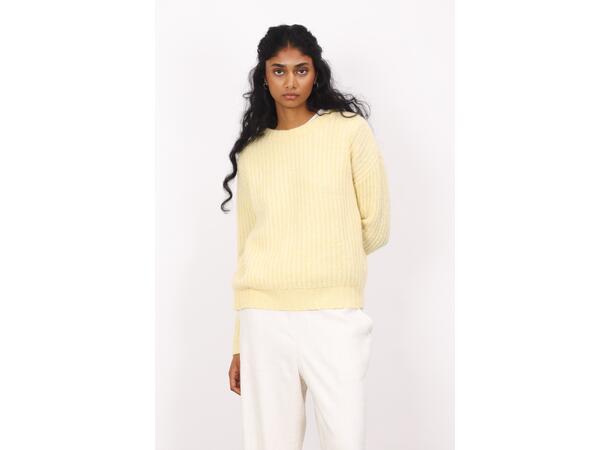 Majken Sweater Light Yellow S Loose crewneck 