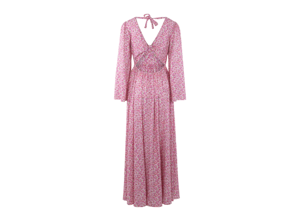 Milena Dress Pink AOP XL V-neck open back maxi dress 