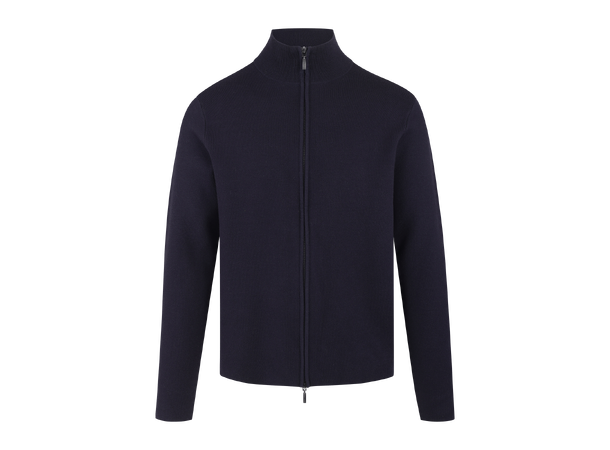 Nathan Cardigan Dark Navy XL Viscose knit 2-way zip cardigan 