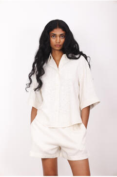 Nemi SS Shirt SS boxy linen shirt