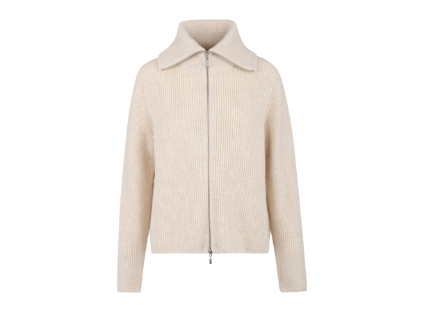 Norma Cardigan Light sand melange M Wool zip cardigan 