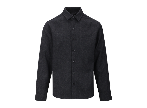 Odion Shirt Charcoal M Herringbone wool shirt 